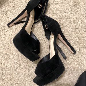 High platform heels with ankle strap